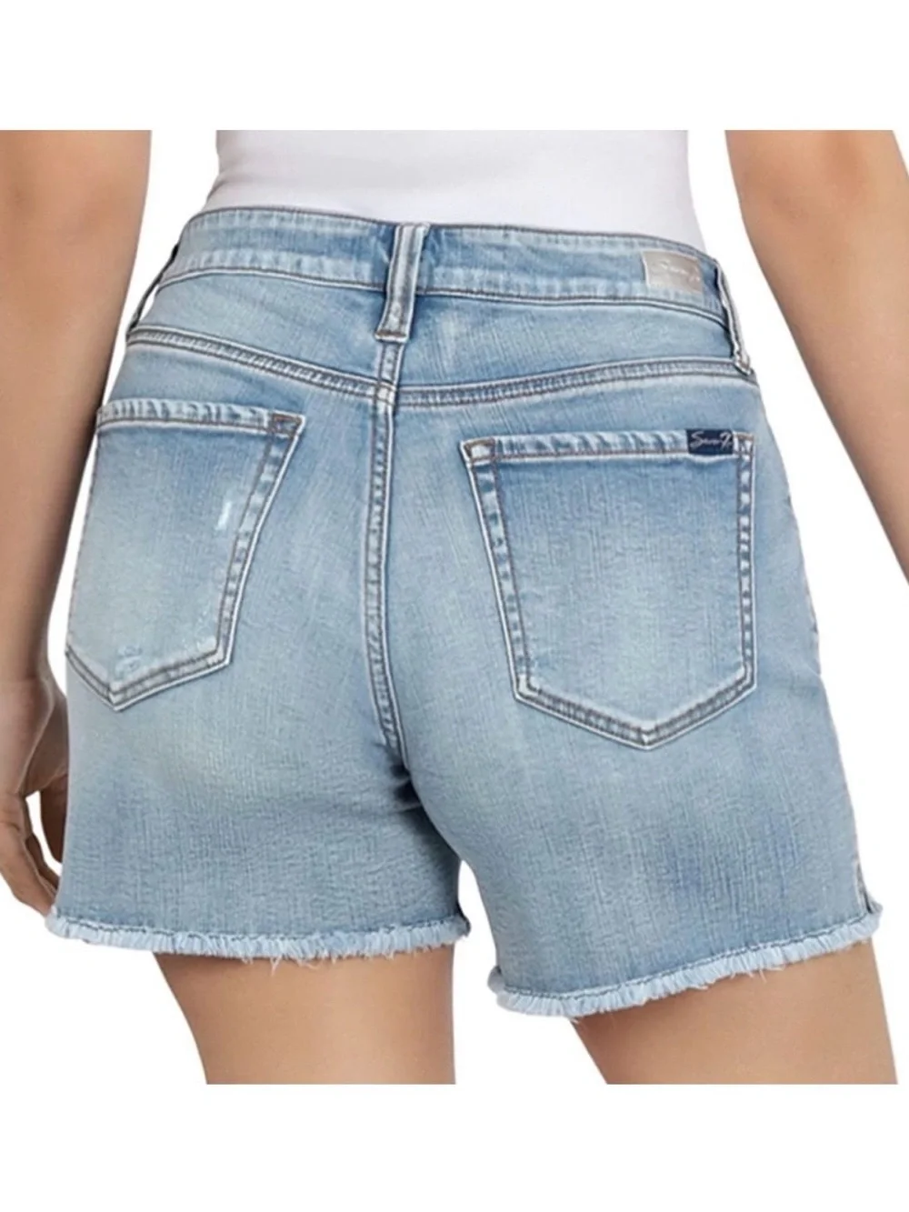 7 SEVEN FOR ALL MANKIND | 8 | Weekend Short Blue Denim The Straight Cutoff Denim